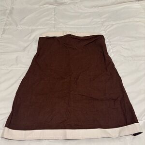 Abercrombie & Fitch Strapless Dress in Rich Brown and Cream